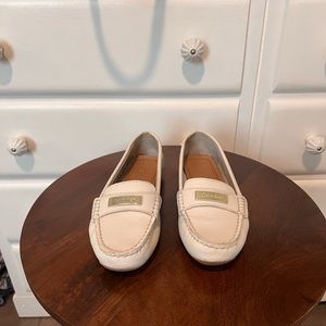 Cream Calvin Klein Leather Loafers
